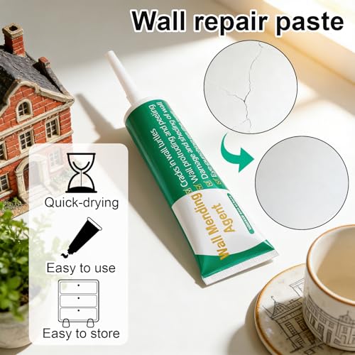 Drywall Repair Kit, Wall Mending Agent with Scraper Sandpaper & Nozzle Extender Spackling Filler for Holes Cracks Walls & Ceilings