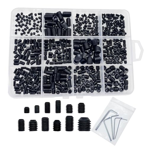 500pcs Set Screws, Grub Screws, Set Screws Assortment Kit M3 M4 M5 M6 M8 for Door Handles, Bathroom Fixtures, Home Repair, Repair Furniture, Electronic Product, Install Door Lock, DIY, 12 Sizes - size: 500pcs(12 Sizes)