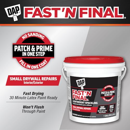 DAP Fast'N Final Lightweight Spackling, 1 gal, White - size: 1 Gallon