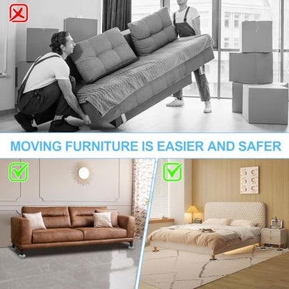 Kiss Core New Upgrade Furniture Movers Sliders, 8+8 Pack 4.3" Multi-Surface Furniture Sliders with Groove Design, 8PCS Moving Pads and 8 Hardwood Socks, Protect Floor and Easily Move Furniture - size: 4.3in 8+8pack