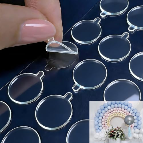 Double Sided Sticky Dots with Pull Tab, 0.79" Adhesive Sticky Tack Tape, Clear Museum Putty Sticky Glue for Wall Hanging, Crafts, Balloons, Poster, Decorations No Residue, 126 Dots - size: 0.8"-126pcs