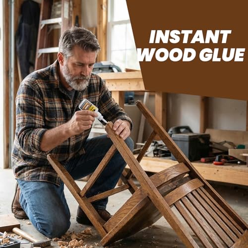 Wood Super Glue 60 Gram Clear Instant CA Glue for Woodworking Wooden Crafts Carpenters & Hobby Models, Heavy Duty Wood Furniture Repair for Chairs, Cabinets Strong All Purpose Cyanoacrylate Adhesive - size: 2oz-thick