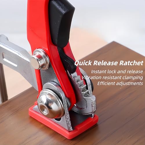 2 Pack Bench Dog Clamp, Quick Release Ratcheting Woodworking Bench Vise, Adjustable MFT Table Workbench Dog Hole Clamps 3/4 Inch Hold Down Clamp for Woodworking