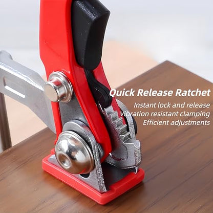 2 Pack Bench Dog Clamp, Quick Release Ratcheting Woodworking Bench Vise, Adjustable MFT Table Workbench Dog Hole Clamps 3/4 Inch Hold Down Clamp for Woodworking