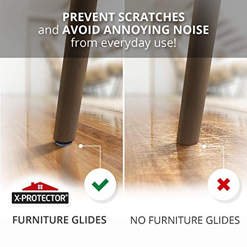 Chair Glides X-PROTECTOR – 0.75" Furniture Glides 40 pcs – Grey Nail-on Chair Sliders – Premium Chair Leg Floor Protectors – Slide Effortlessly with Leg Pads That Protect Your Floor! - size: 0.75" 40 PCS Grey