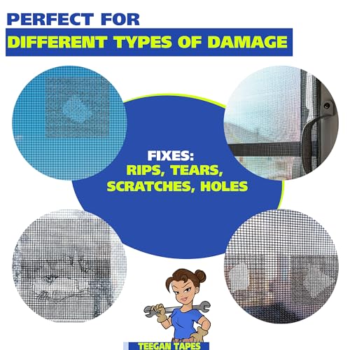 Gaffer Power Screen Repair Tape – Fiberglass Mesh, Strong Adhesive, Weather-Resistant Window & Door Screen Patch – Easy to Use, Durable Screen Repair Kit for Holes & Tears