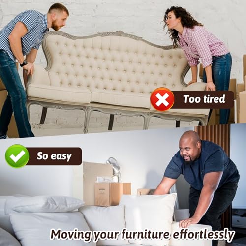 12Pcs Furniture Sliders for Carpeted Floors, 2-inch Stick Furniture Movers Self Adhesive Chair Gliders for Easy Moving on Carpet and Hardwood Floors(Black)