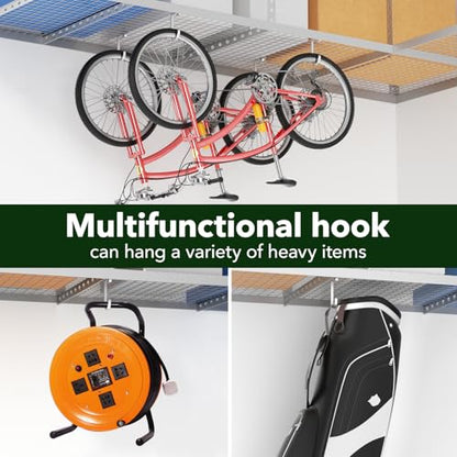 bussdis Bike Hanger Hooks Garage Rack: Bike Hooks for Garage, Heavy Duty Bike Hanging Hooks, Hooks for Hanging Bike, Overhead Rack Hooks, Silver - color: Silver