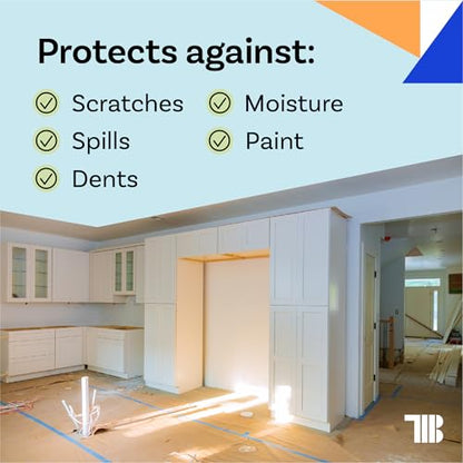 TapeManBlue Floor Protection Paper, 36 inch x 166 ft Roll, Made in USA, 69# Brown Rosin Masking Paper Roll, 100% Recycled, Thick Floor Covering for Painting, Moving, and Construction