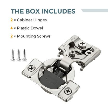 HOME EDIT 2 Pack 1 Pair 1/2 inch Overlay Soft Close Cabinet Hinges for Kitchen, Stainless Steel Three-Way Adjustable, Concealed Self-Closing Door Hinges - size: 1/2 inch Overlay
