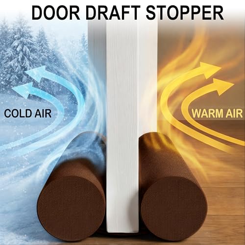 MAXTID Brown Door Draft Stoppers, Adjustable 32"-38", Double Sided, Insulation Strip, Air Stopper, Gap Filler - color: Brown, size: 38 in