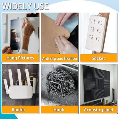 Birllaid Double Sided Tape for Walls, Picture Hanging Strips Removable Mounting Adhesive Tape for Hanging Picture Poster Decorations - style: Square and strips