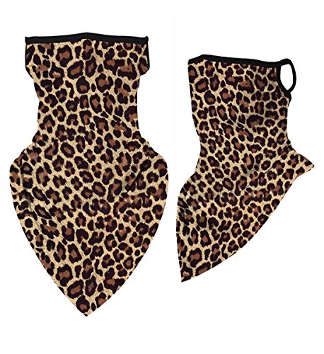 Kyerivs Face Mask Reusable Washable Cloth Bandanas Women Men Neck Gaiter Cover Ear Loops - color: Leopard 05