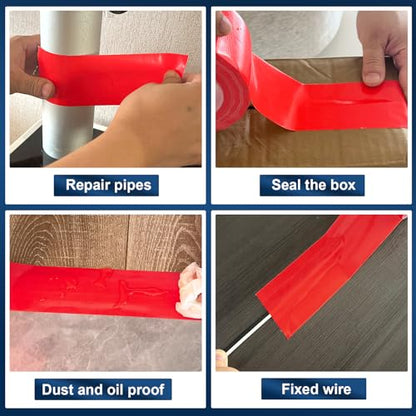Red Duct Tape Heavy Duty, 1.88 Inch x 35 Yard Waterproof Strong Adhesive Duct Tape for Indoor Outdoor Repairs Tear by Hand, 1 Roll - color: Red
