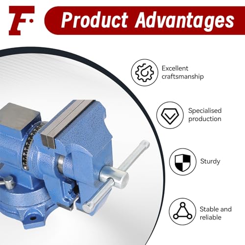 findmall Multipurpose Heavy Duty Multi-Jaw Vise with Swivel Base and Head for Clamping Fixing Equipment - 360-Degree Rotation, Home or Industrial Use (4 inch)