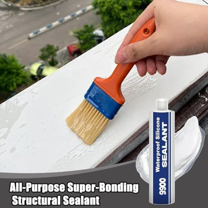 9900 Waterproof Silicone Instant Bond Flexible Sea Temperature Resistance UV-Resistant Adhesive for Roof RV Bathroom Concrete Construction Driveway Marine Window Industry Tile Floor - color: Clear