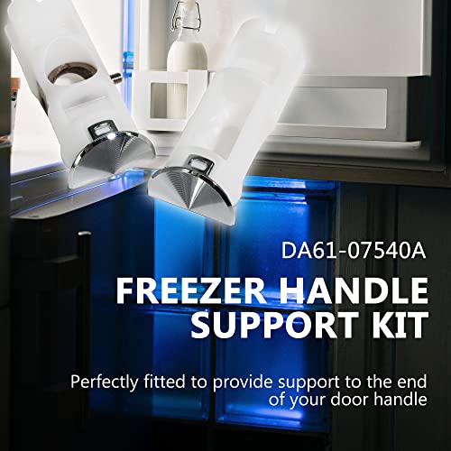 DA61-07540A Freezer Door Handle Support Kit Refrigerator Replacement Handles Compatible with Samsung AP5578979 PS4145181 DA67-02787A 3160453 6009-001526