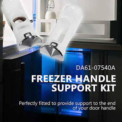 DA61-07540A Freezer Door Handle Support Kit Refrigerator Replacement Handles Compatible with Samsung AP5578979 PS4145181 DA67-02787A 3160453 6009-001526