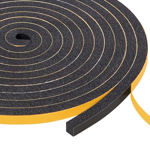 Yotache 3 Strips Foam Weather Stripping 1/4" W X 1/4" T, New Adhesive Craft, Insulation Soundproofing Strips Tape Gasket Seal for Door Frame and Window, Sliding Door Jamb, Total 30 Ft (3 X 10 Ft Each) - size: 1/4"x1/4"x30 Ft