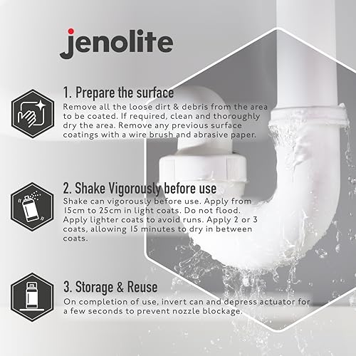 JENOLITE Stop Leak Sealer Spray - Instant Waterproof Sealant Spray - Fills, Seals & Stops Leaks | Perfect for Gutters, Flat Roofs, Waste Pipes, and More - Black, 400ml (14 Ounces) - style: Black - 400ml (Pack of 1)