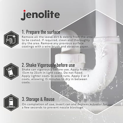 JENOLITE Stop Leak Sealer Spray - Instant Waterproof Sealant Spray - Fills, Seals & Stops Leaks | Perfect for Gutters, Flat Roofs, Waste Pipes, and More - Clear, 400ml (14 Ounces) - style: Clear - 400ml (Pack of 1)