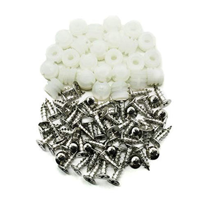 Plastic Hinge Dowel Inserts with Screws 100 Pack