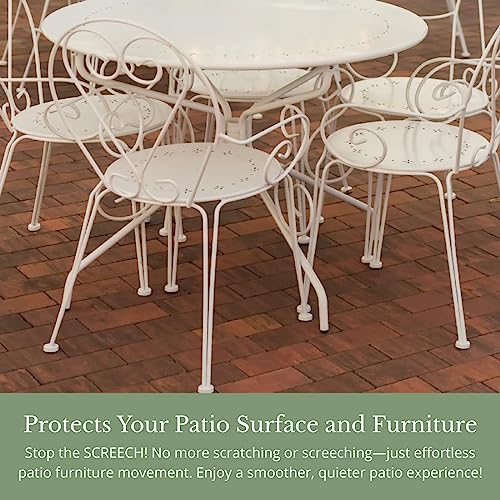 1-1/2" Deluxe Wrought Iron Chair Glides, Protect Your Outdoor Furniture, Chair Leg Floor Protectors, Floor Protector, Pack of 16, Black - size: Pack of 16