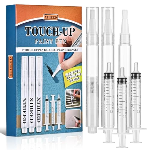 Fillable Touch Up Paint Pen, Refillable Paint Brush Pens, Touch up Paint pens for Walls - Wood Floors, Windows, Furniture, Kitchen Cabinet, Suitable for Any Repair(3 Pack) - color: A-03