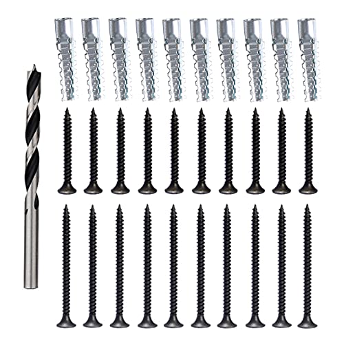 Screw Door Security Hardware Reinforcement Jamb Repair Kit - Terrific Solution for Stripped Door Hinge, Damaged Screw Repair (Black) - color: Black