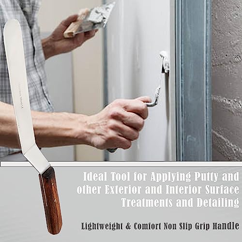 A2Z Scilab Brand Engineering Classic Offset Caulk Tooling Spatula, Stainless Steel (8 Inch Long Offset Blade) - style: 8 Inch Long Offset Blade