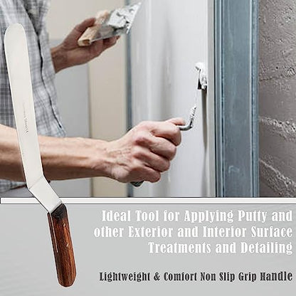 A2Z Scilab Brand Engineering Classic Offset Caulk Tooling Spatula, Stainless Steel (8 Inch Long Offset Blade) - style: 8 Inch Long Offset Blade