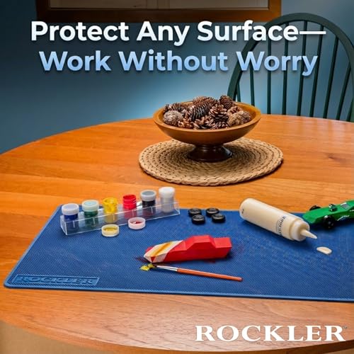 Rockler Silicone Glue Mat (15"x30") - Heat Resistant Mat for Projects, Garage, Shop, Dining Room Table – Easy to Clean Silicone Mats for Crafts – Rolls up for Easy Storage Silicone Project Mat - size: 30" x 15"