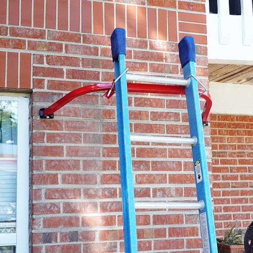 Ladder Stabilizer, Roof Ladder Standoff, Extention Ladder Accessory for Roof Gutter and Wall, Heavy Duty Wing Span with Non-Slip Rubber Pad, Orange