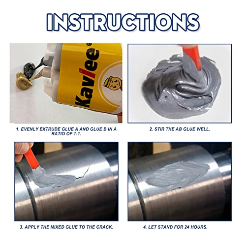 Strong Foundry Glue, High Temperature Resistant Casting Repair, Metal Repair Glue, Premium Liquid Welding Filler for Metal Defects and Repairs (ABclear) - color: ABclear