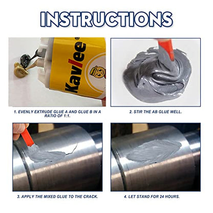 Strong Foundry Glue, High Temperature Resistant Casting Repair, Metal Repair Glue, Premium Liquid Welding Filler for Metal Defects and Repairs (ABclear) - color: ABclear