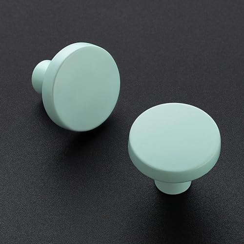 Ravinte 25 Pack Drawer Pulls 1-1/4 Inch Kitchen Cabinet Knobs Solid Round Dresser Drawer Knobs Green Dresser Knobs Drawer Knobs Simple Cabinet Hardware for Cupboard Drawer Pulls - color: Green