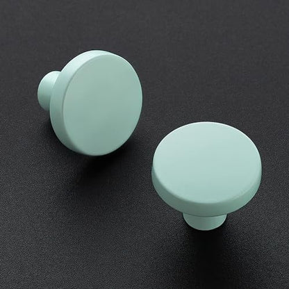 Ravinte 25 Pack Drawer Pulls 1-1/4 Inch Kitchen Cabinet Knobs Solid Round Dresser Drawer Knobs Green Dresser Knobs Drawer Knobs Simple Cabinet Hardware for Cupboard Drawer Pulls - color: Green