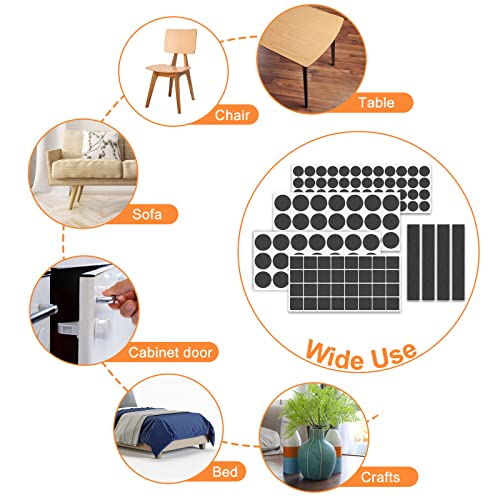Felt Furniture Pads 300 Pieces, Furniture Pads for Hardwood Floors, Felt Pads for Chair Legs Furniture, Floor Protectors for Furniture Black - size: 300pcs Black New