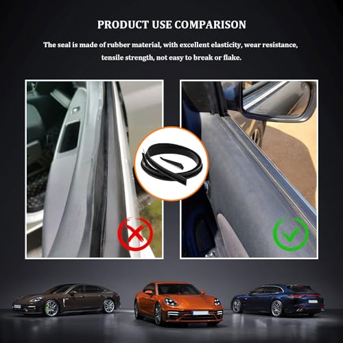 13Ft Car Door Rubber Seal Strip, Window Seal, Self Adhesive Window Trim Molding with Installation Tool, Automotive V-Shaped Rain & Dustproof Window Sealing Strip Universal for Most Cars