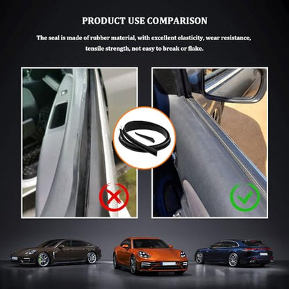 13Ft Car Door Rubber Seal Strip, Window Seal, Self Adhesive Window Trim Molding with Installation Tool, Automotive V-Shaped Rain & Dustproof Window Sealing Strip Universal for Most Cars