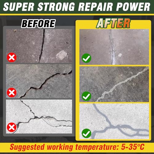 Concrete Crack Filler, 200g Cement Crack Filler, High Elasticity Self Leveling Crack Sealant, Waterproof Concrete Caulk for Driveway, Walkway, Patio, Indoor and Outdoor Joint Repair