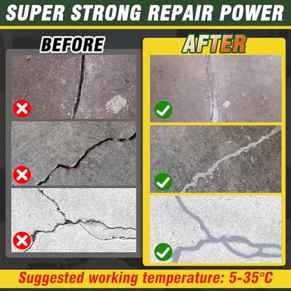 Concrete Crack Filler, 200g Cement Crack Filler, High Elasticity Self Leveling Crack Sealant, Waterproof Concrete Caulk for Driveway, Walkway, Patio, Indoor and Outdoor Joint Repair