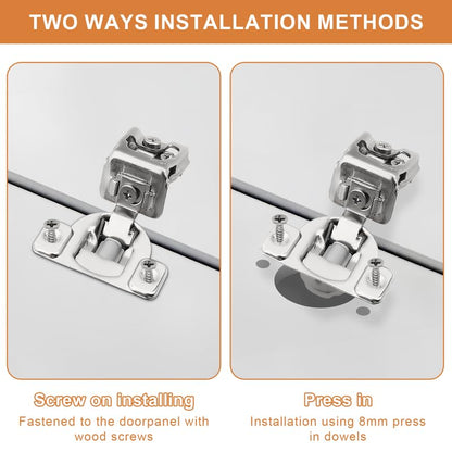 Probrico 1 Pair -2 Pcs 1-1/4 Inch Overlay Cabinet Hinges, Stainless Steel Soft Close Face Frame Hinges for Kitchen, Concealed Self-Closing Door Hinges - size: 1-1/4 Inch