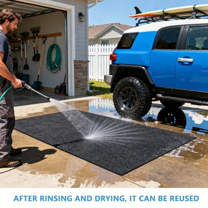 Oil Spill Mat，Garage Floor Mat，36" x 60" Premium Absorbent Oil Pad – Protect Garage Shop Floor Surface，Absorb Materials，Anti-Slip and Waterproof Backing，Car Repair Mat，Washable - size: 36" x 60"