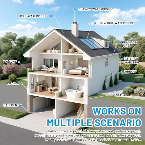 Hupeyna Liquid Waterproof Sealant, Transparent Waterproof Coating Repairing Anti-Leakage Agent, Invisible Water Proof Glue Indoor and Outdoor Water-Based Waterproofing Adhesive 5L