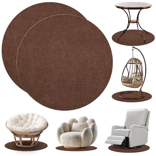 Round Recliner Pads for Hardwood Floors, Non Slip Recliner Grippers, Furniture Pads Floor Mats for Carpet, Anti Slide Office Chair Mat for Floor Protector, 30"x30" (2 Pack Brown) - color: Round Brown, size: 30"x30"-2pack