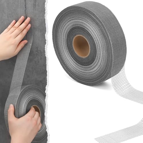 500 ft x 2 Inch Cement Board Joint Tape Self Adhesive Durable Gray Fiberglass Mesh Drywall Mesh Repair Tape for Cement Board Joints Repairing, Sealing and Strengthening - size: 500 ft X 2 Inch