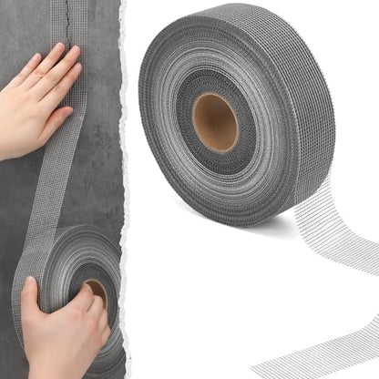 500 ft x 2 Inch Cement Board Joint Tape Self Adhesive Durable Gray Fiberglass Mesh Drywall Mesh Repair Tape for Cement Board Joints Repairing, Sealing and Strengthening - size: 500 ft X 2 Inch