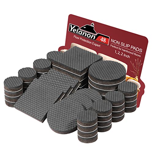 Non Slip Furniture Pads -48pcs(1+2+2)" Furniture Grippers Hardwood Floors, Non Skid for Furniture Leg,SelfAdhesive Rubber Furniture Feet, Anti Slide Furniture Floor Protector for Keep Couch Stoppers - size: 12pcs 1",20pcs 1",8pcs 2",8pcs 2*2"