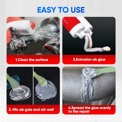Metal Glue, Heavy Duty 2 Part Epoxy Weld Adhesive, High Strength Waterproof Repair Glue for Metal, Plastic, Ceramic, Fiberglass, Glass, Wood, Automotive, Plumbing, Construction Projects(1.76oz) - size: metal glue 1PCS